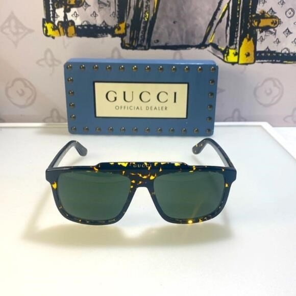 New Gucci Green Square Men\'s Sunglasses  GG1039S 002 as seen on Rihanna main image 8